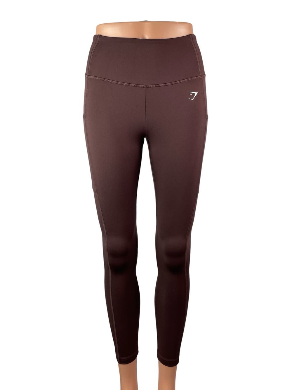 Gymshark Women's Brown Mid Rise Yoga Workout Running Athletic Leggings Pants S
